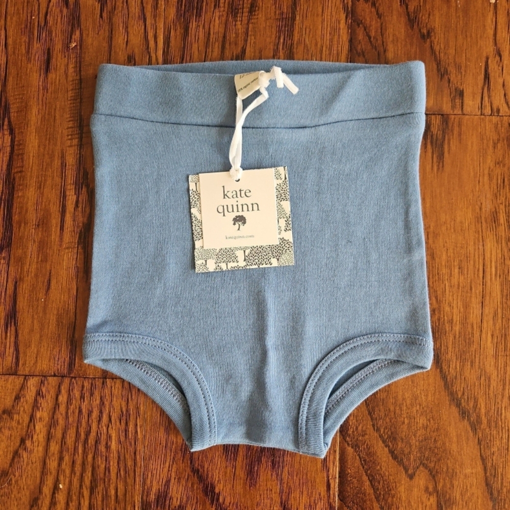 NEW Kate Quinn Baby Toddler Girl Blue High waisted Bloomer bottoms organic